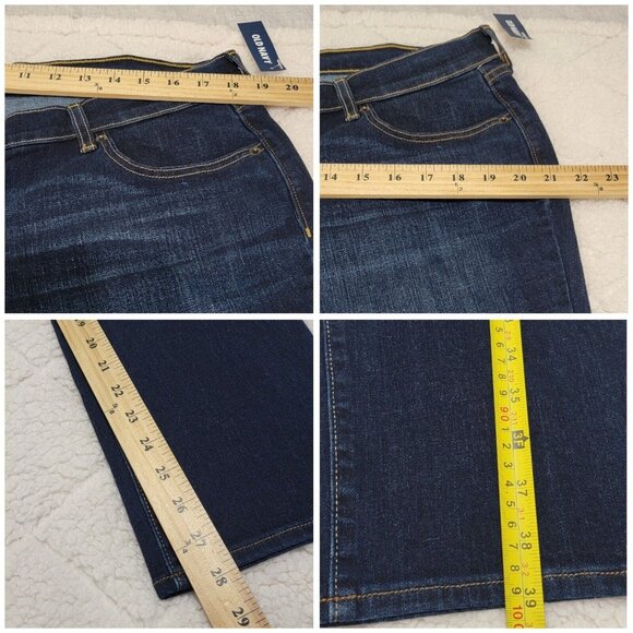 Old Navy the Sweet Heart Womens Blue Denim Jeans Mid Rise Dark Wash Size 16P NWT - Picture 9 of 10